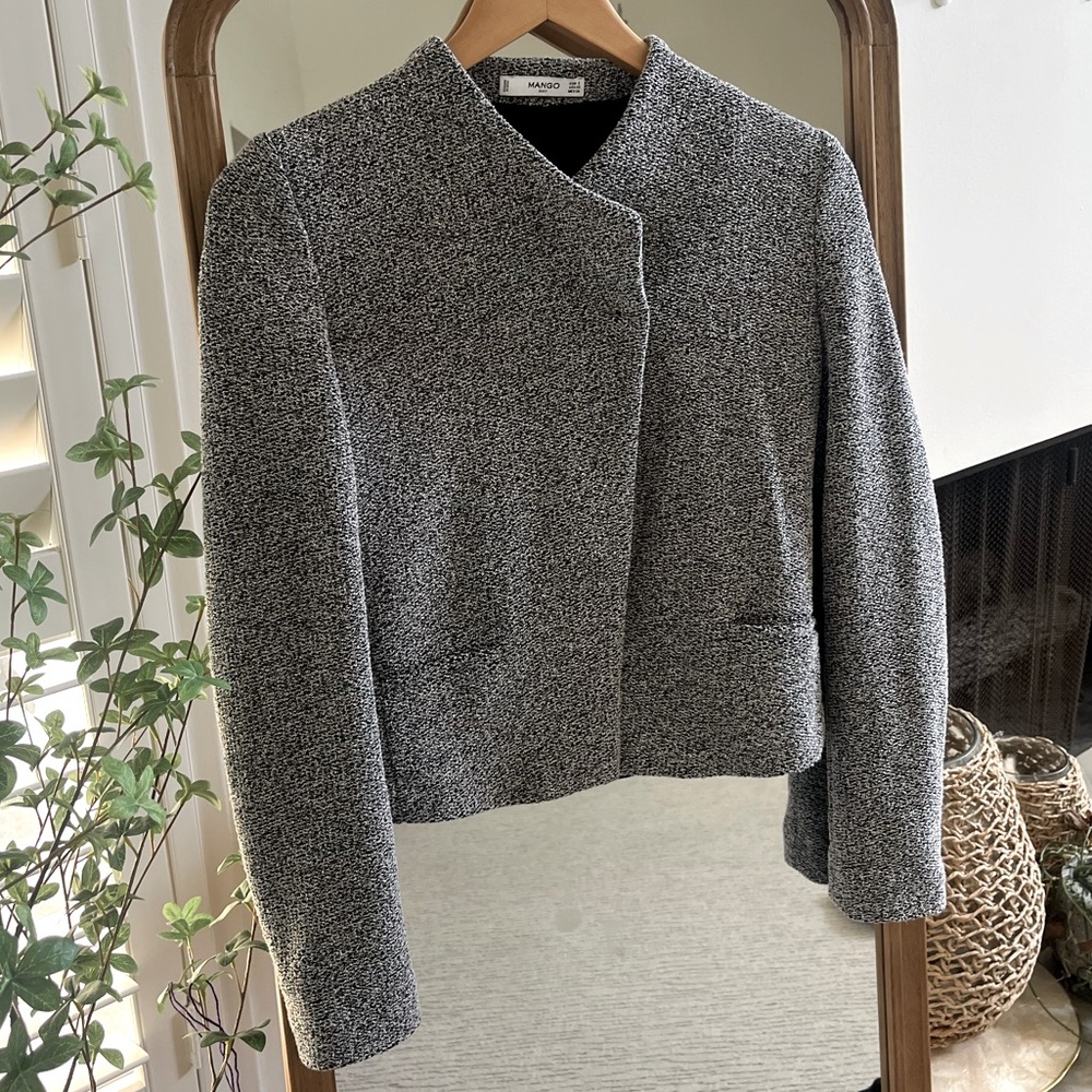 Mango Black & White Jacket / Blazer XS